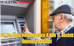 65 Yaş Üstü Vatandaşlara 4.600 TL Destek Ödemesi Başladı!