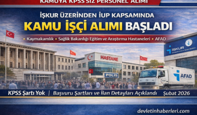 Hastane, AFAD ve İl Kültür Müdürlüklerine İUP Kapsamında İşçi Alımı – Şubat 2026